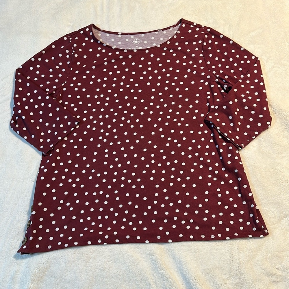 Women’s Burgundy Polka Dot Top